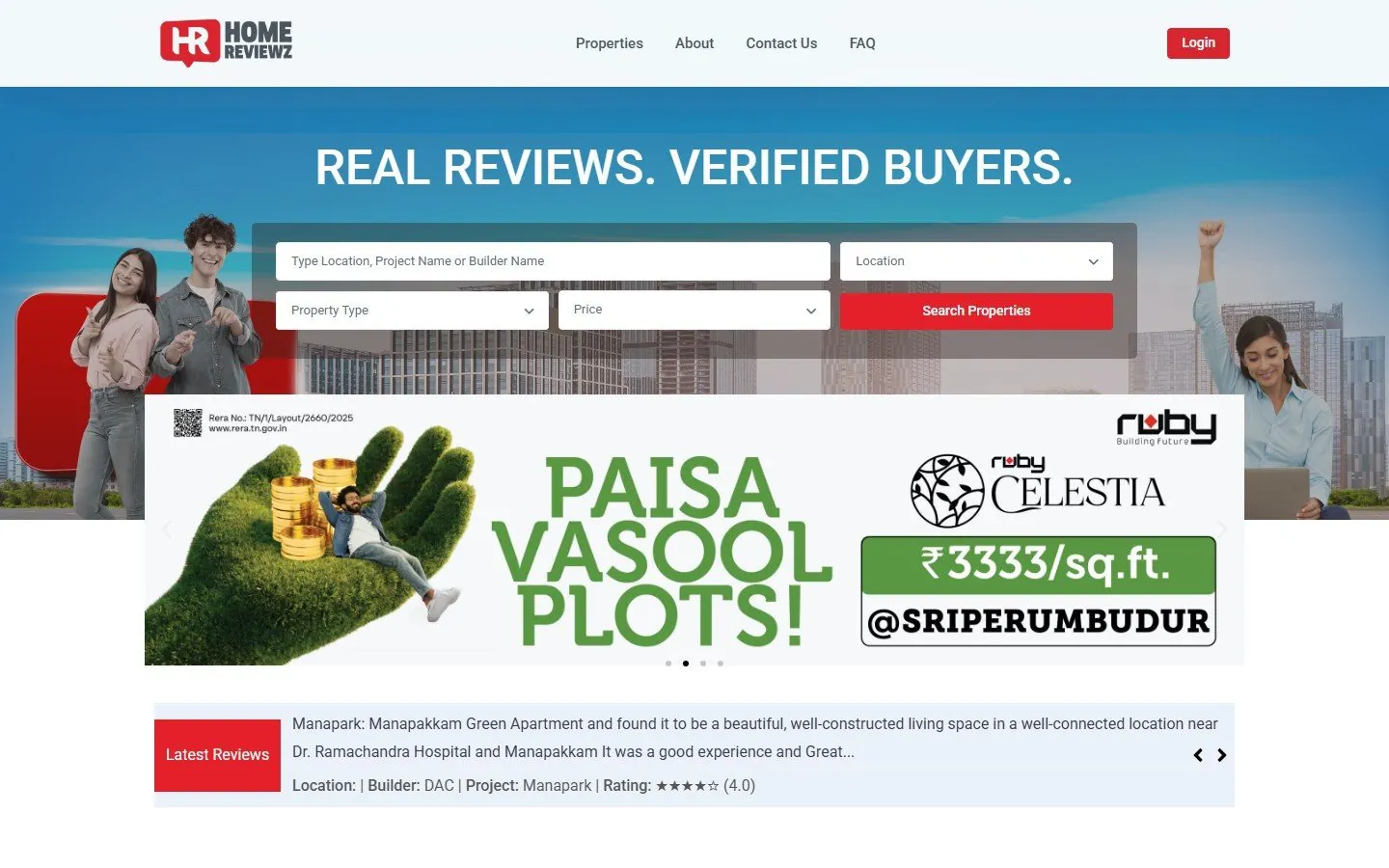 Home Reviewz property portal built by Groww Businezz