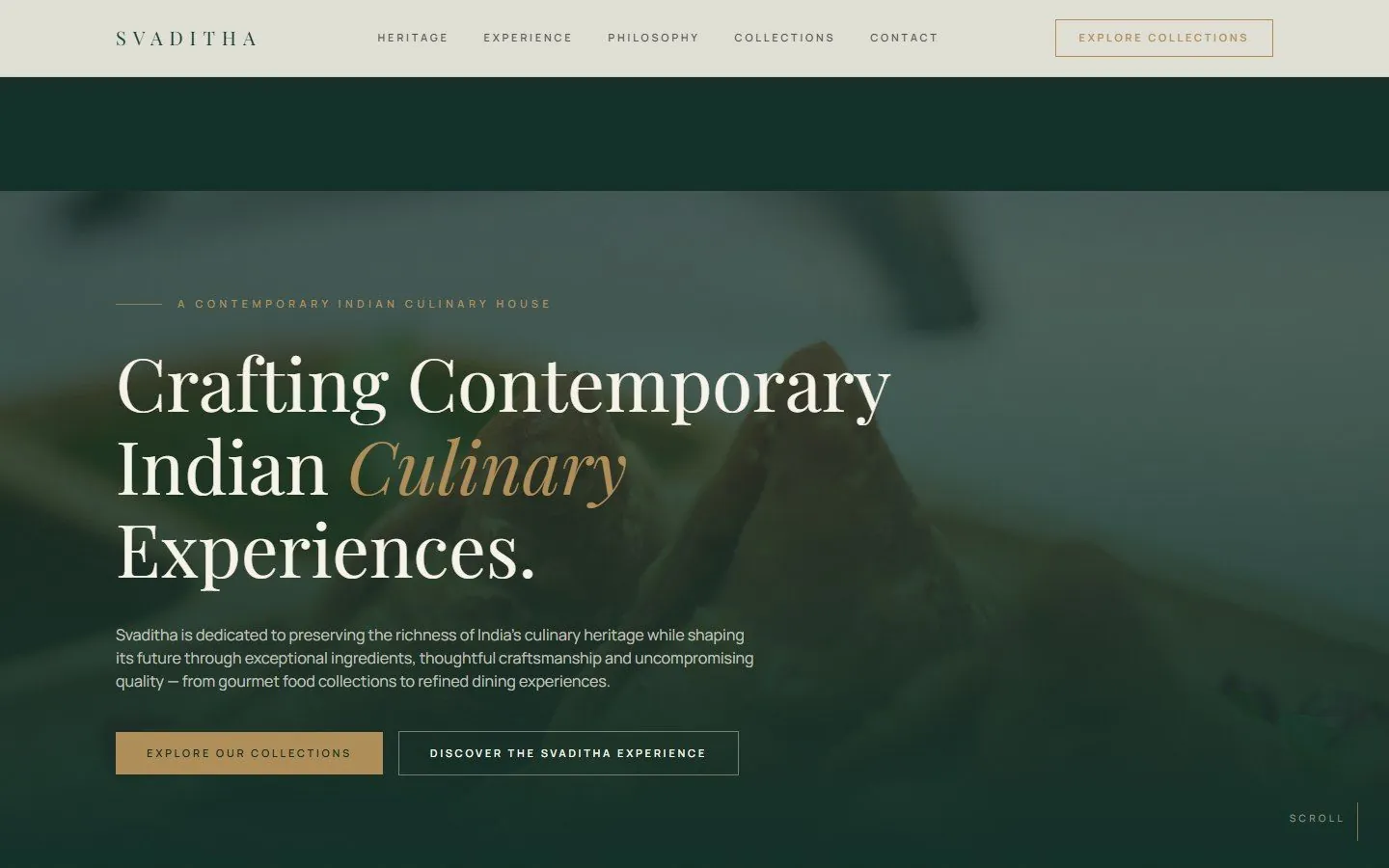 Svaditha website homepage